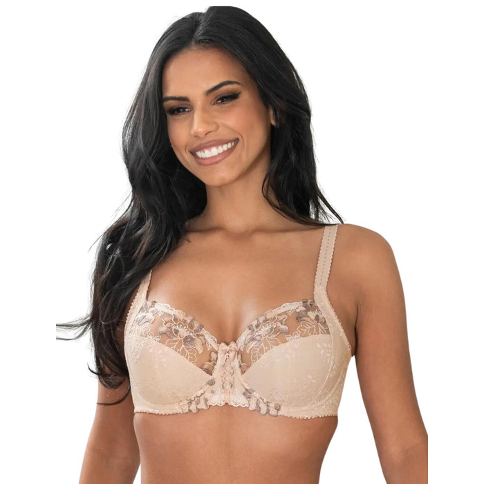 Pour Moi Sofia Lace Embroidered Side Support Bra - Latte - 32DD