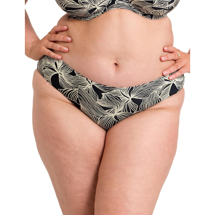 Curvy Kate Ripple Reef Classic Bikini Brief - Black Print - S - 10