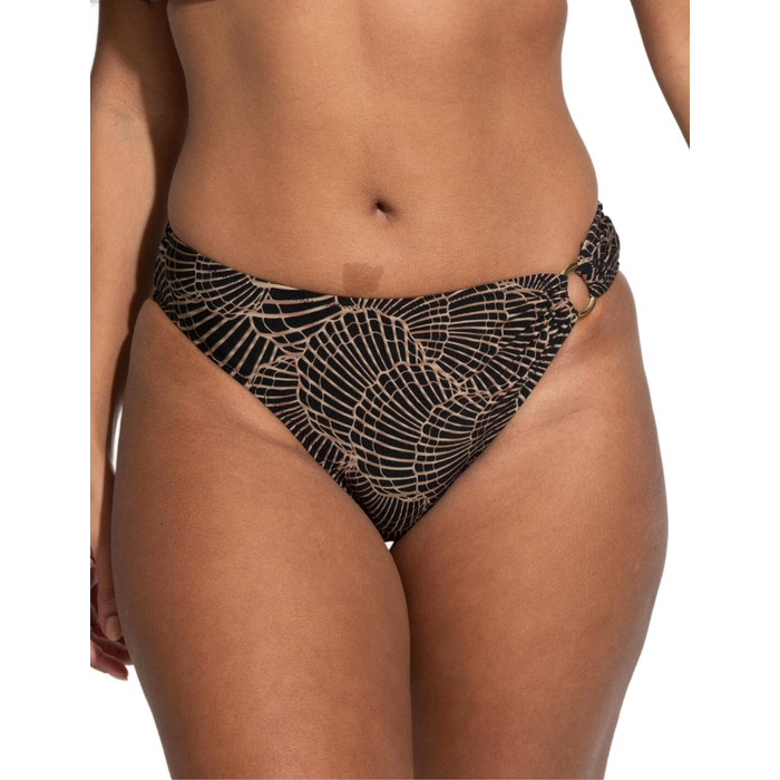 Pour Moi Samoa Ring Detail Bikini Brief - Black/Gold - XS - 8