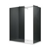 ELEGANT 1200X760mm Smoked Glass Black Fittings Easy Clean Walk
