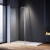 ELEGANT 900mm 8mm Easy Clean Nano Glass Shower Panel + 300mm Flipper