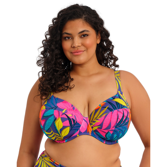 Elomi Porto Rafti Underwired Plunge Bikini Top - Indigo - 36JJ