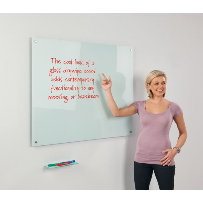 WriteOn Magnetic Glass Board White 900 x 600mm