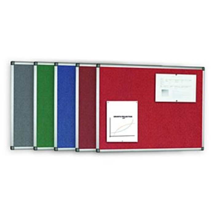 Bi-Office Felt Noticeboard Alu Frame 600 x 450mm Red