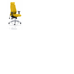 Onyx Posture Chair with Headrest Senna Yelllow Fabric
