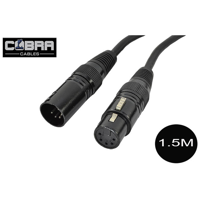 5 Pin DMX Lead 1. 5M XLR Male to Female