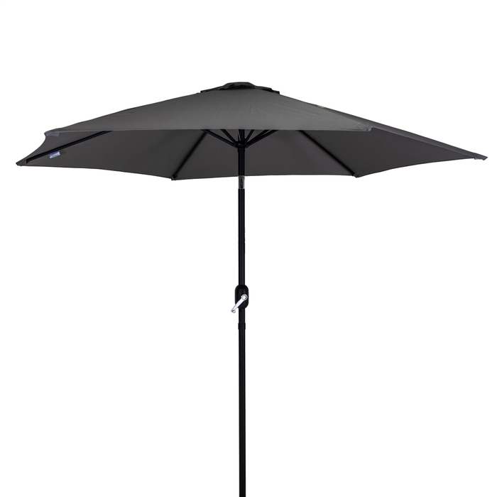 2. 7m Metal Garden Parasol - Grey