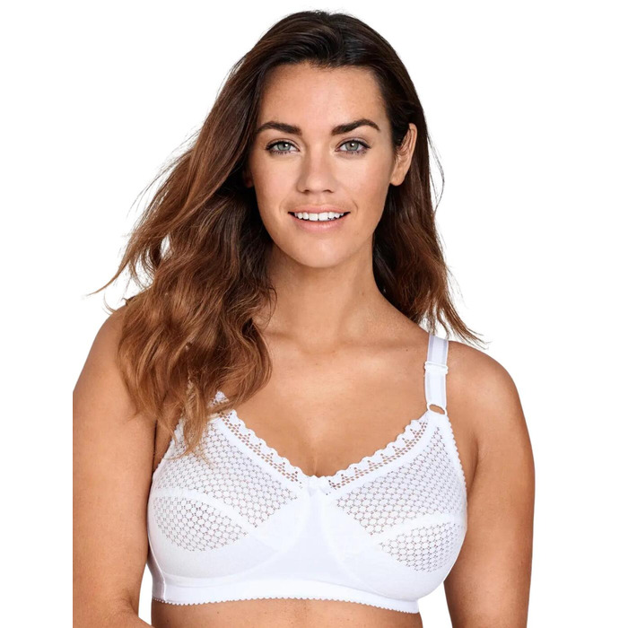 Miss Mary Of Sweden Cotton Dots Full Cup Non Wired Bra - White - 36C