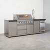 Draco Grills 6 Burner BBQ Modular Outdoor Kitchen with Gas Bottle Cabinet, Single Fridge and Sink, Mid May 2026