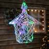 35CM Colour Changeable White Wicker Christmas Lantern with 40 LEDS