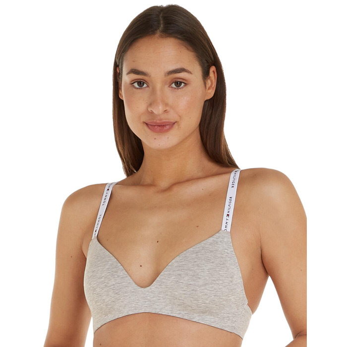 Tommy Hilfiger TH Icon 2. 0 Lightly Lined Triangle Bra - Light Grey Heather - XL - 16