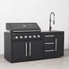 Draco Grills Fusion 6 Burner Black Outdoor Kitchen with Modular Sink, End of January 2026