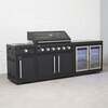 Draco Grills Fusion 6 Burner Black Outdoor Kitchen with Modular Side Burner and Double Fridge, End of January 2026