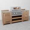 Draco Grills Teak 4 Burner Outdoor Kitchen with Modular Single Cupboard and Triple Drawer Unit, Mid February 2026