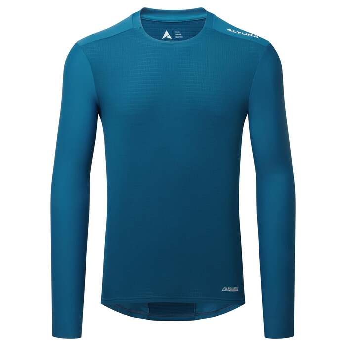 Esker Men's Polartec Long Sleeve Trail Jersey Navy | Warmth & Water Repellent for Cold Weather Adventures | Relaxed Fit | XL | Altura
