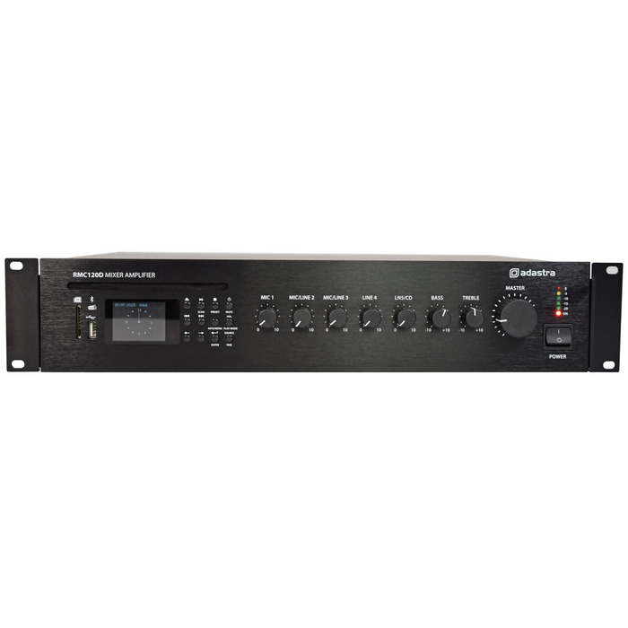 Power Amplifier Mixer 100V Line/8 Ohms, 120W with Bluetooth & DAB