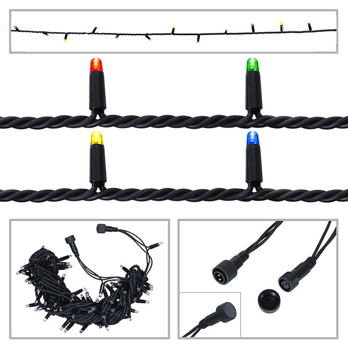 LED String Light Rubber Connectable Design in Multi-Colour - 20m