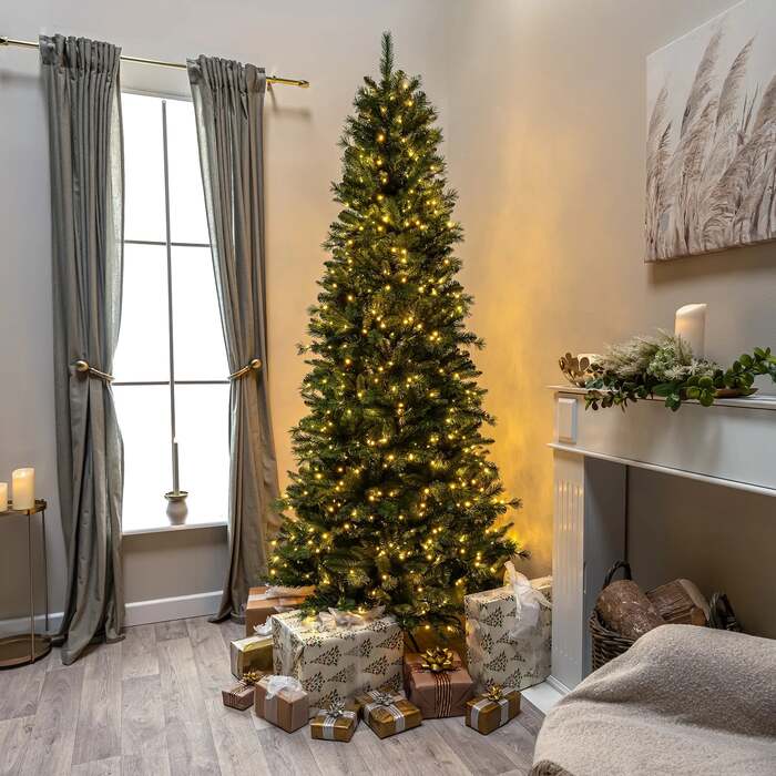 Arundel Pine Pre-Lit Artificial PE Christmas Tree 6. 5FT, 7. 5FT, 7. 5ft (2. 3m)