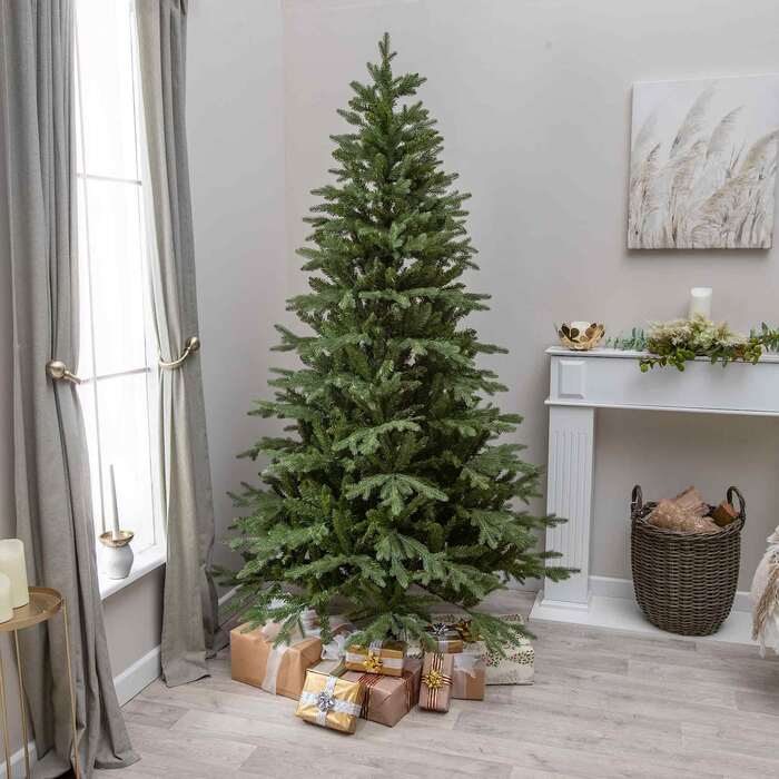 Burghley Artificial Green PE/PVC Spruce Christmas Tree 5FT, 6FT, 7FT, 5ft (1. 5m)