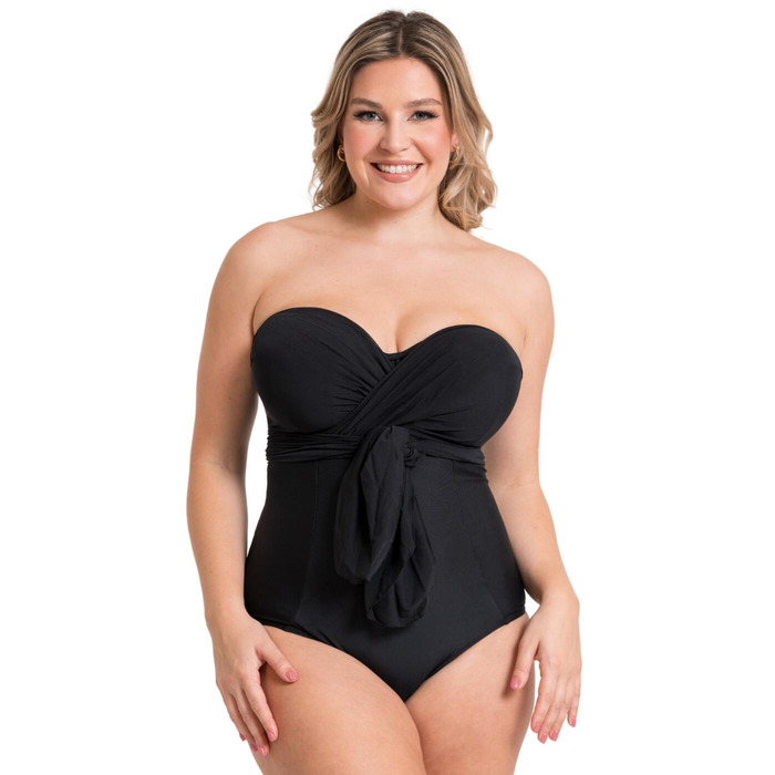 Curvy Kate Wrapsody Bandeau Swimsuit - Black - 36E