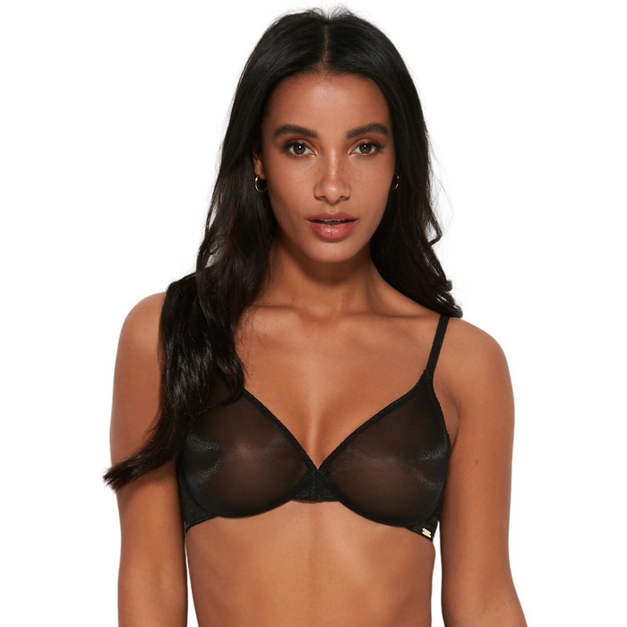 Gossard Glossies Sheer Bra - Black - 30DD
