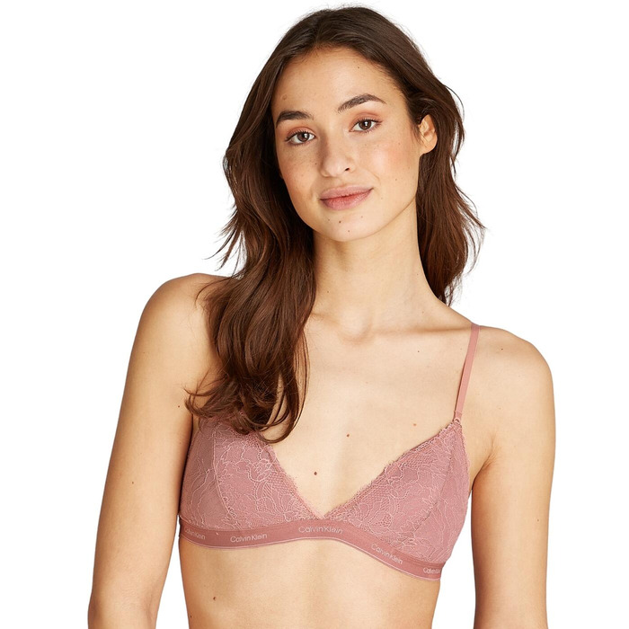 Calvin Klein Modern Lace Lined Triangle Bra - Red Grape - S - 10