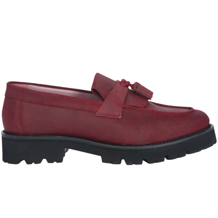 Tia - Burgundy Waxy Suede, 9. 5 / D