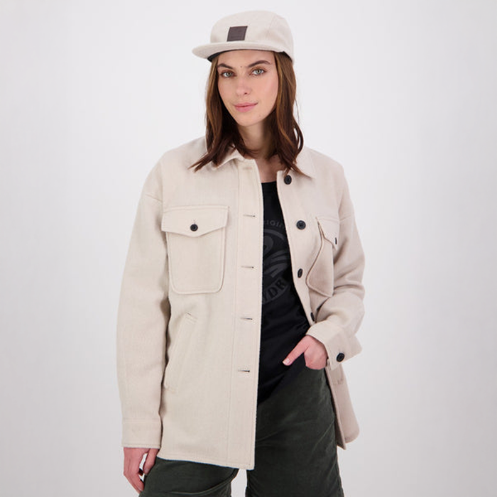 Swanndri Women's Harbourage Lite Wool Shacket Taupe 10