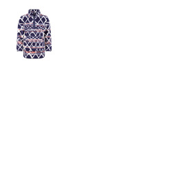 Weird Fish Pikard Printed Plush Qtr Zip Fleece Navy 8