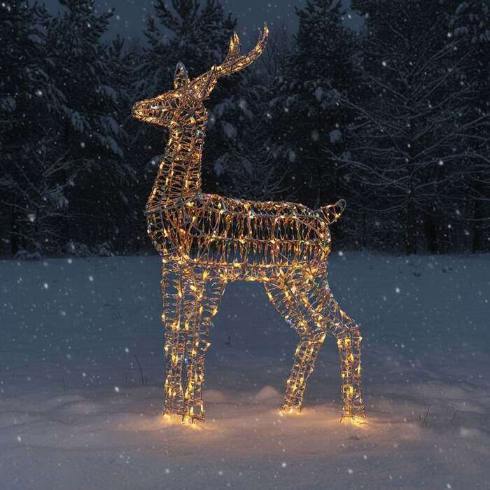 Christmas Reindeer Light - 1. 2M Laser Outdoor Light Up Stag with 230 White LEDs