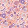 Retro Daisy Cluster Motif Wallpaper Purple