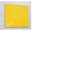 Magnetic Glass Board with your Logo 600 x 450mm Yellow
