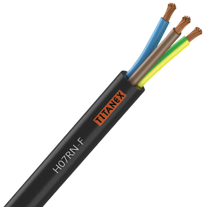1mm 3 Core Rubber Power Cable 100m H07