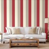 Stripe Wallpaper Red, Cream and Grey
