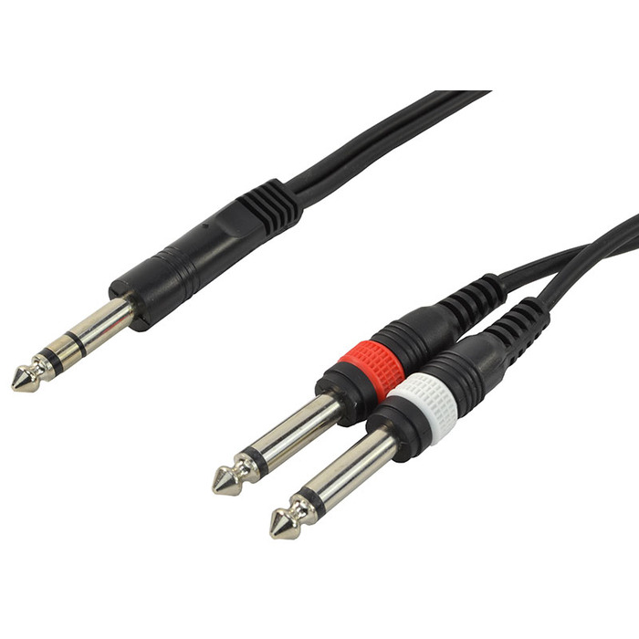 Two Mono 1 /4" Jack To One Stereo 1 /4" Jack Lead 0. 5m