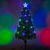 Green Fibre Optic Christmas Tree 2ft to 7ft with Multi Coloured LED Lights, 2ft