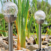 Solar RGB LED Sphere Spike Lights for Garden
