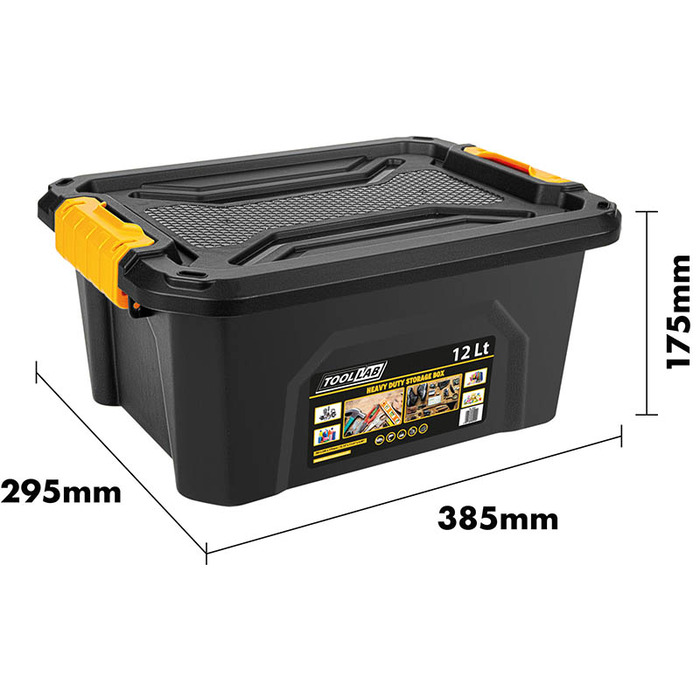 Heavy Duty Polypropylene Storage Box with Clip on Lid