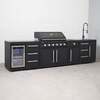 Draco Grills Fusion 6 Burner Black Outdoor Kitchen with Modular Side Burner, Sink, Single Fridge, End of January 2026