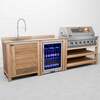 Draco Grills Teak 6 Burner Outdoor Kitchen with Modular Sink and Single Fridge, Early March 2026
