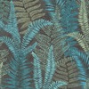 Famous Garden Fern Leaves Vinyl Wallpaper Blue