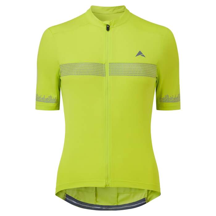 Nightvision Women's Short Sleeve Cycling Jersey Lime | Removable Padded Liner, All-Day Comfort | Secure Pocket & Reflective Details | 8 | Altura