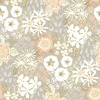 Karina Wildflower Garden Vinyl Wallpaper Light Grey
