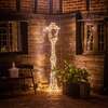 Light Up Christmas Lamp Post Lantern in Brown Weave with 200 White