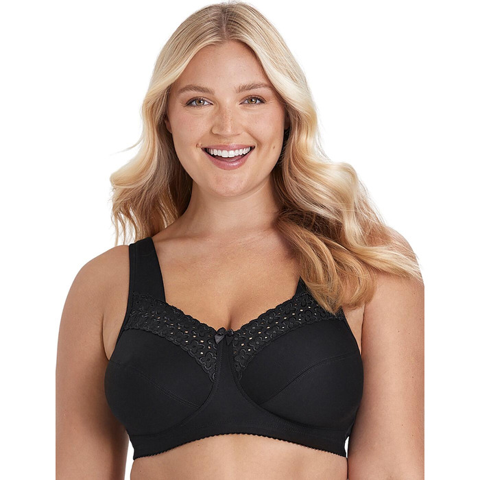 Miss Mary Of Sweden Broderie Anglaise Full Cup Non Wired Bra - Black - 46F