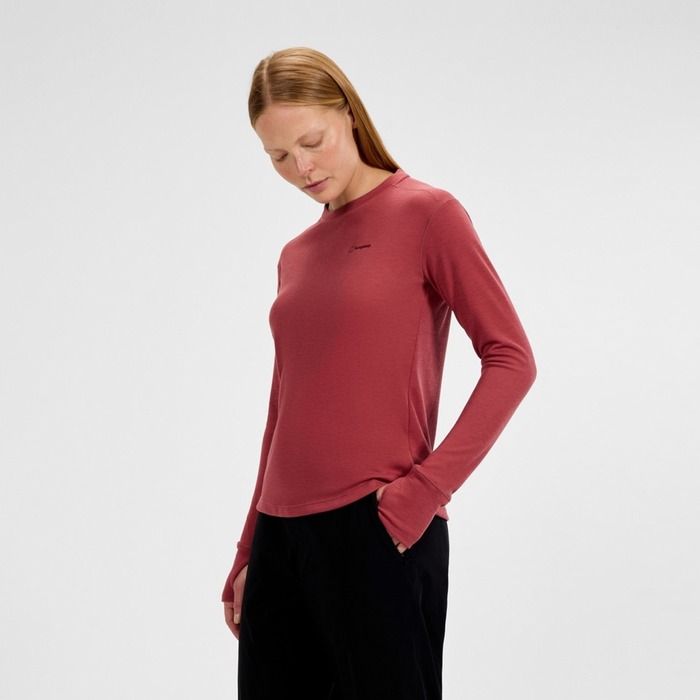 Berghaus Women's Ivyhill Long Sleeve Crew Tee Red 14