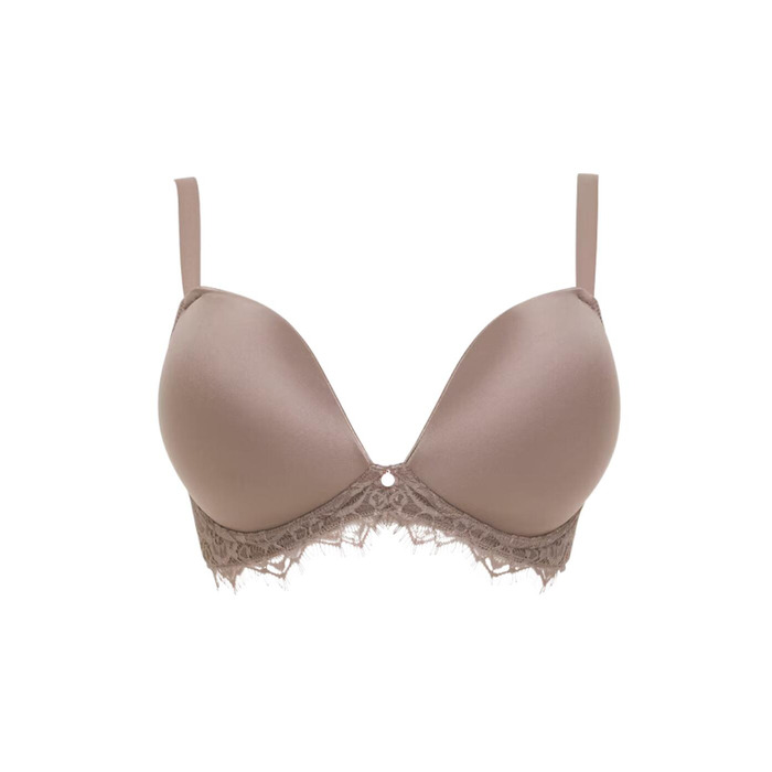 Figleaves Smoothing Non Wired Lace Bra - Mocha - 34B