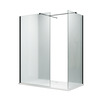 ELEGANT 1200X800mm Frosted Glass Black Fittings Easy Clean Walk