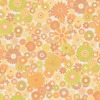 Retro Daisy Cluster Motif Wallpaper Mustard