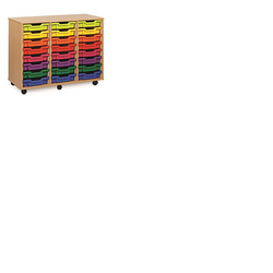 24 (8x3) Shallow Tray Unit Maple Finish Other Colour Trays